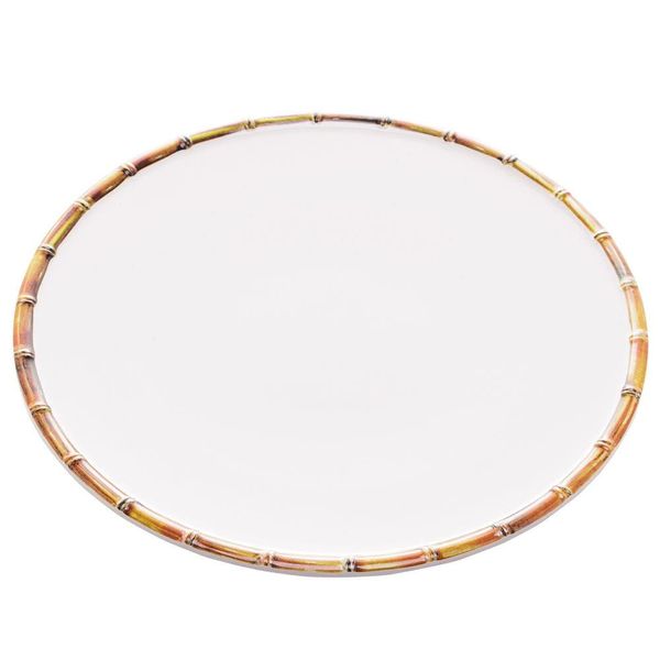 Prato Raso Wolff Bambu em Melamina Branco - 27 cm Branco