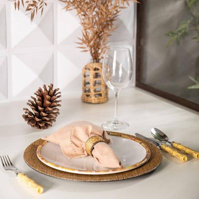 Prato Raso Wolff Bambu em Melamina Branco - 27 cm Branco