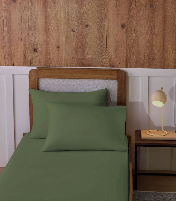 Jogo De Cama Solteiro Malha 2 Peças Liso Vivaldi Verde UN / Verde