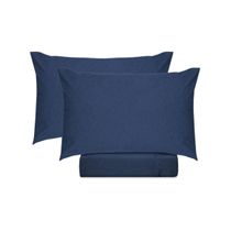 Jogo De Cama King Malha 3 Peças Fusion Vivaldi Azul