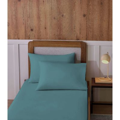 Jogo De Cama Solteiro Malha 2 Peças Liso Vivaldi Verde UN / Verde
