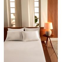 Jogo De Cama Casal Malha 3 Peças Liso Vivaldi Bege