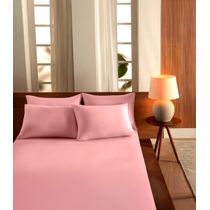Jogo De Cama King Malha 3 Peças Liso Vivaldi Rosa