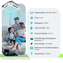 Ar Condicionado Split Cassete 4 Vias Inverter Connect Carrier 60.000 BTUs Frio 220V Monofásico