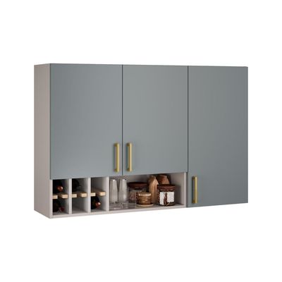 Cozinha Completa Itatiaia Essence 190cm Em Madeira Fendi-gris