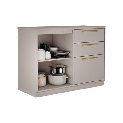Cozinha Completa Itatiaia Essence 200cm Com Nicho Em Madeira Fendi-gris