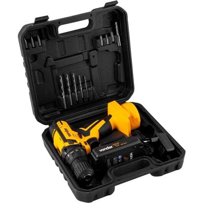 Furadeira E Parafusadeira à Bateria 12v Bivolt Pfv 012 Com Kit De Brocas E Bits Vonder Bivolt