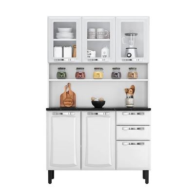 Kit De Cozinha Compacta Pratika Branco 120cm Em Aço Itatiaia