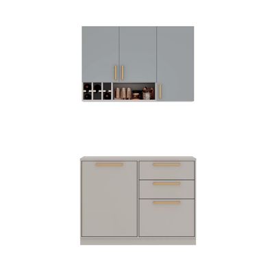 Cozinha Compacta Itatiaia Essence 120cm Em Madeira Fendi-gris