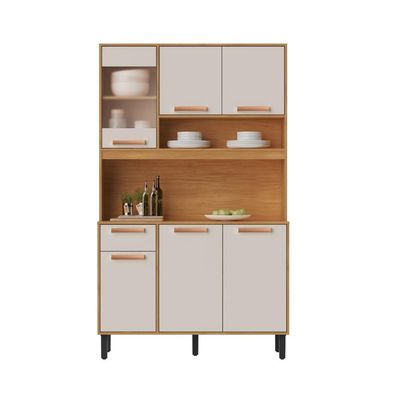 Armário De Cozinha Compacta 120cm Nápoles Off White Madeira Itatiaia
