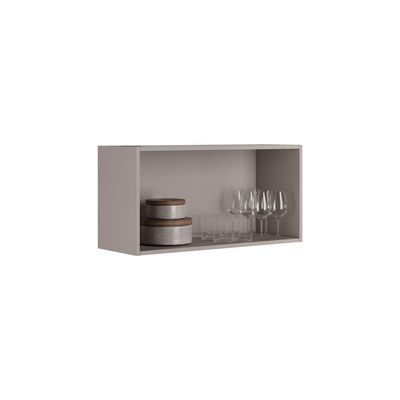 Cozinha Completa Itatiaia Essence 350cm Com Vidro Em Madeira Fendi-gris