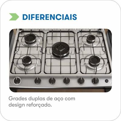 Fogão Itatiaia New Dream 5 Bocas Preto Bivolt
