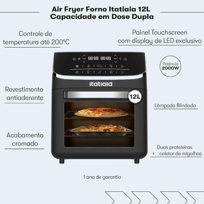 Fritadeira Air Fryer Itatiaia Forno 12L 110V