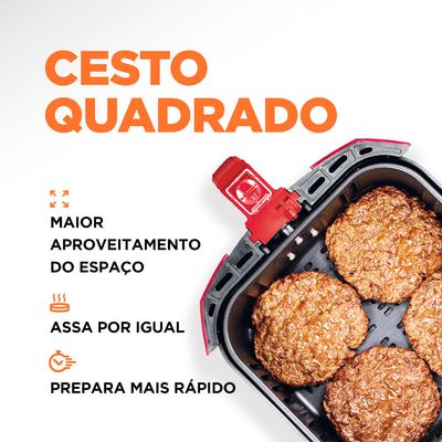 Fritadeira Elétrica Air Fryer Mondial AFN-40-RI 4L Inox/Vermelha - 127V UNICA