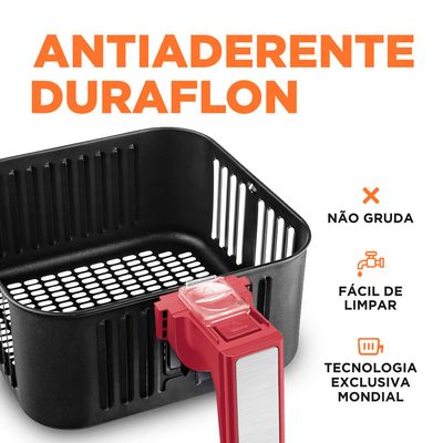 Fritadeira Elétrica Air Fryer Mondial AFN-40-RI 4L Inox/Vermelha - 127V UNICA