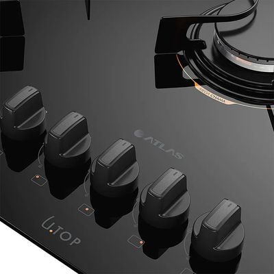 Cooktop U Top 5 Bocas com Mesa de Vidro Atlas Preto / Bivolt