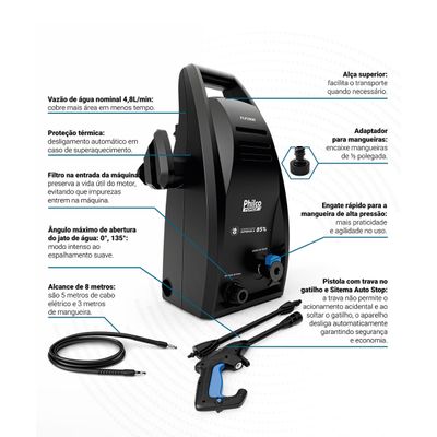 Lavadora de Alta Pressão 1800psi Philco Force 1600W PLP2800 220V