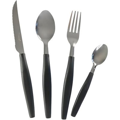 Conjunto Jarra Talheres 25 Peças - Kit de Talheres com Aço Inox Preto Elegância e Modernidade à Sua Mesa