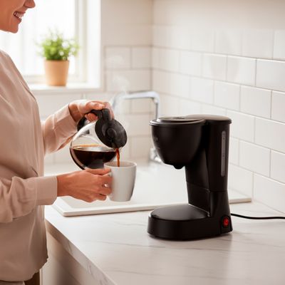 Cafeteria Elétrica Café Bebida 110v 15 Xícaras Preta com Sistema Corta-Pingos e Jarra de Vidro