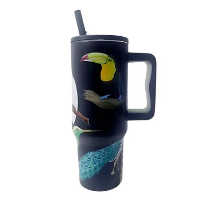 Copo Térmico Tropical 1200ml – Estampa Vibrante, Alta Capacidade e Conservação Prolongada | Modelo:C3