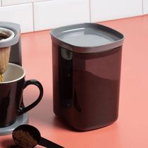 Pote Hermetico Porta Mantimentos Cafe Cinza Translucido 1L