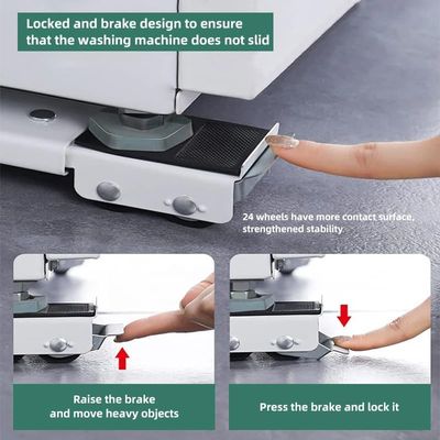 Suporte Com Rodinhas Base Ajustável Máquina Lavar Fogão Geladeira Móveis Resistente