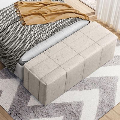 Puff Decorativo Living Sala de Estar 195 cm Roma W01 Linho Cru - Lyam