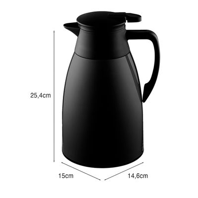 Conjunto Garrafa Jarra Térmica 2 Copos Café Chá - Jarra Térmica com Bico Corta-Pingo 1 Litro