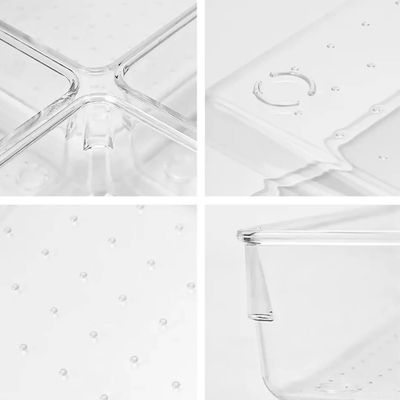 Conjunto de Organizadores em Acrílico Transparente - Praticidade e Elegância para Gavetas, Bancadas e Prateleiras