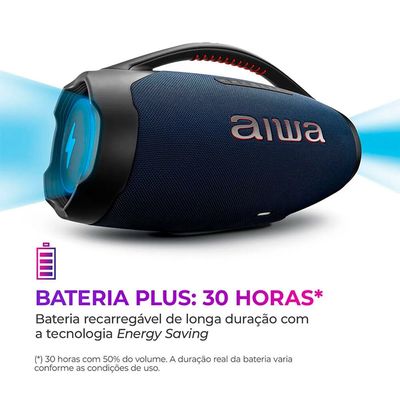 Caixa de Som 200 W RMS, IP66, Bluetooth, TWS AWS-BBS-01-LBL Aiwa Azul / Bivolt