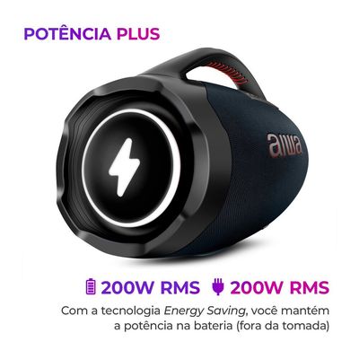 Caixa de Som 200 W RMS, IP66, Bluetooth, TWS AWS-BBS-01-LBL Aiwa Azul / Bivolt