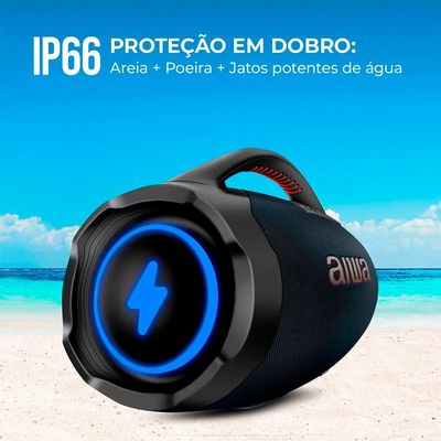 Caixa de Som 200 W RMS, IP66, Bluetooth, TWS AWS-BBS-01-LBL Aiwa Azul / Bivolt