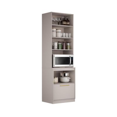 Cozinha Completa Itatiaia Essence 270cm Com Vidro Em Madeira Fendi-gris
