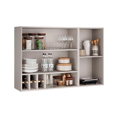 Cozinha Completa Itatiaia Essence 270cm Com Vidro Em Madeira Fendi-gris