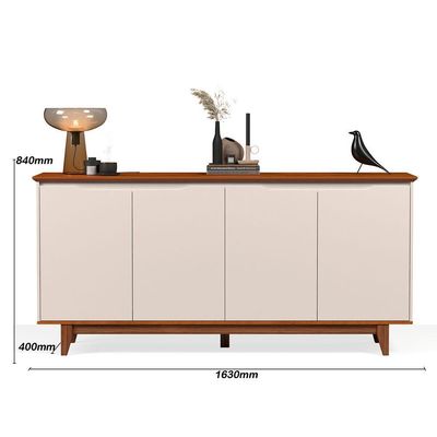 Buffet 4 Portas Flow Off White Com Freijo