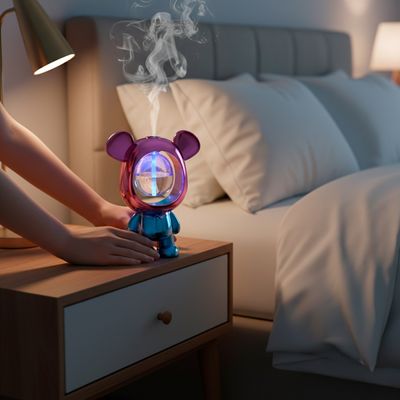 Umidificador Decorativo com Luz – Purifica, Aromatiza e Cria Ambiente Aconchegante Ursinho Decoração