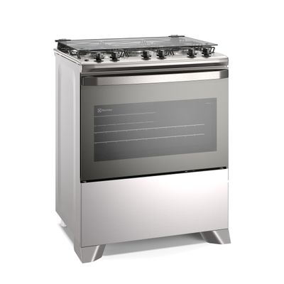 Fogão 5 bocas Electrolux Cinza Efficient Mesa Inox, PerfectCook e VaporBake® (FE5IG) Bivolt