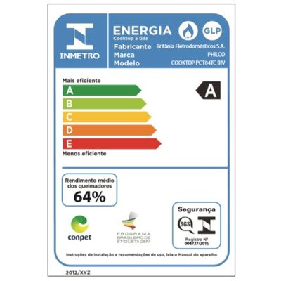 Cooktop a Gás Philco 4 Queimadores Superautomático PCT04TC Bivolt Bivolt