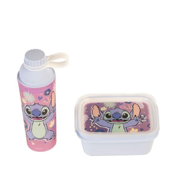 Kit Garrafa + Pote Stitch U / Rosa