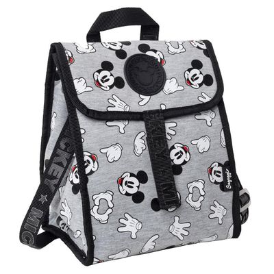 Lancheira Escolar Masculina Térmica Mickey Faces Cinza U / Cinza