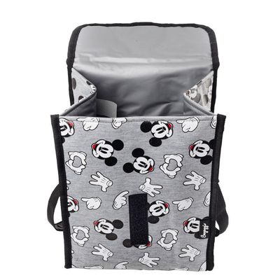 Lancheira Escolar Masculina Térmica Mickey Faces Cinza U / Cinza