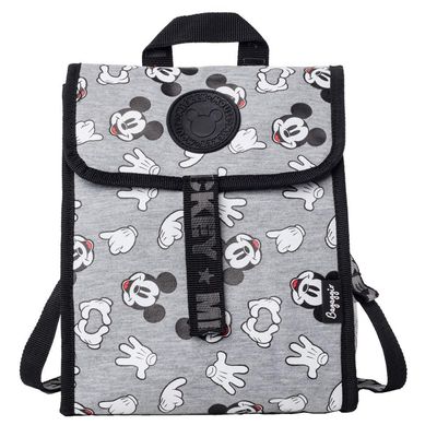 Lancheira Escolar Masculina Térmica Mickey Faces Cinza U / Cinza