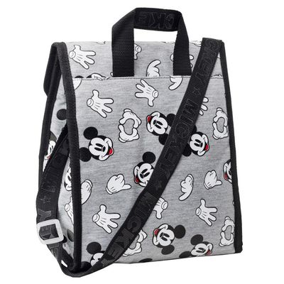 Lancheira Escolar Masculina Térmica Mickey Faces Cinza U / Cinza
