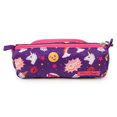 Estojo Escolar Feminino Carinhas Roxo U / Roxo