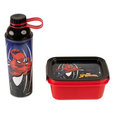 Kit Garrafa + Pote Homem Aranha U / Vermelho