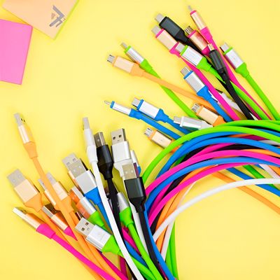 Cabo Carregador USB C Colorido Silicone Telefone Carregamento Cor:Preto