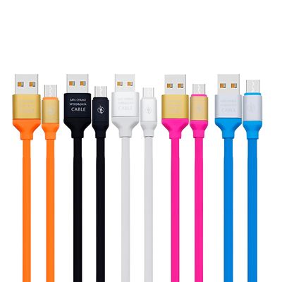 Cabo Carregador USB C Colorido Silicone Telefone Carregamento Cor:Branco