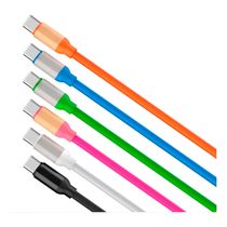 Cabo Carregador USB C Colorido Silicone Telefone Carregamento Cor:Branco