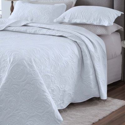Kit Cobre Leito Colcha Basic Casal 3 Peças Dupla Face Liso Classic - Branco - 100% Poliéster