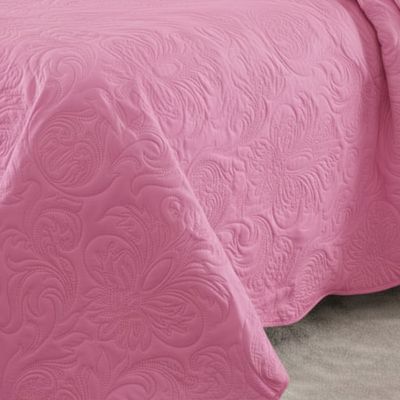 Kit Cobre Leito Colcha Basic King 3 Peças Dupla Face Liso Classic - Rosa Chiclete - 100% Poliéster